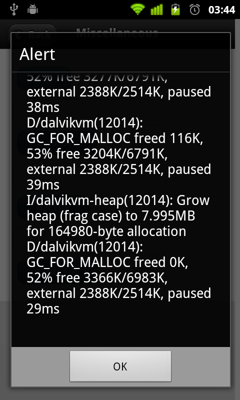 ABug Logging output