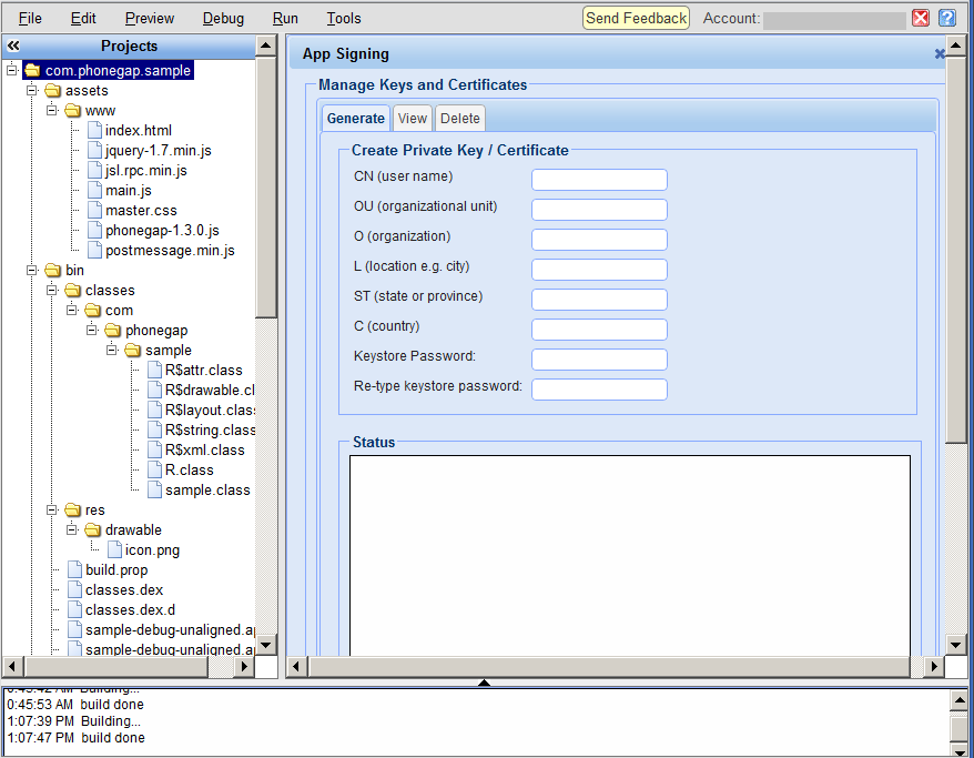 Create signing certificate
