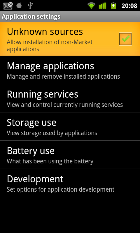 Allowing non-Market Applications on a Device
